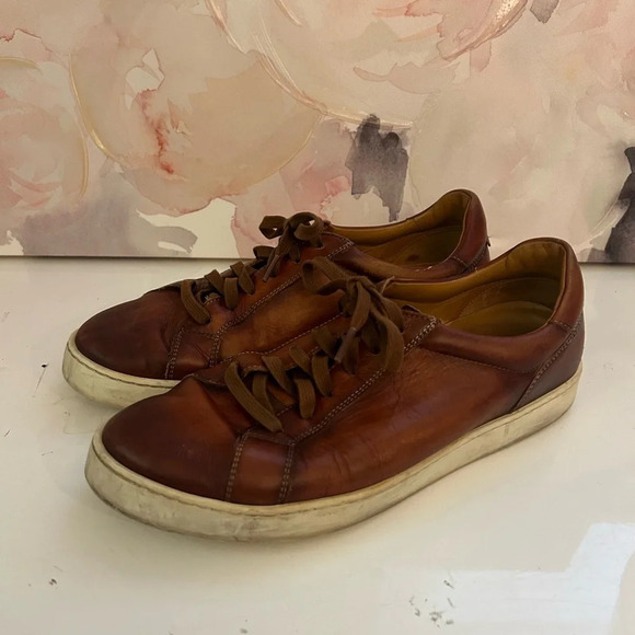 Magnanni Costa Leather Low Top Sneaker in Cognac size 10 - Picture 5 of 10